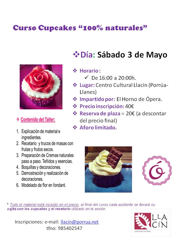 Póster Cupcakes 100naturales llacin