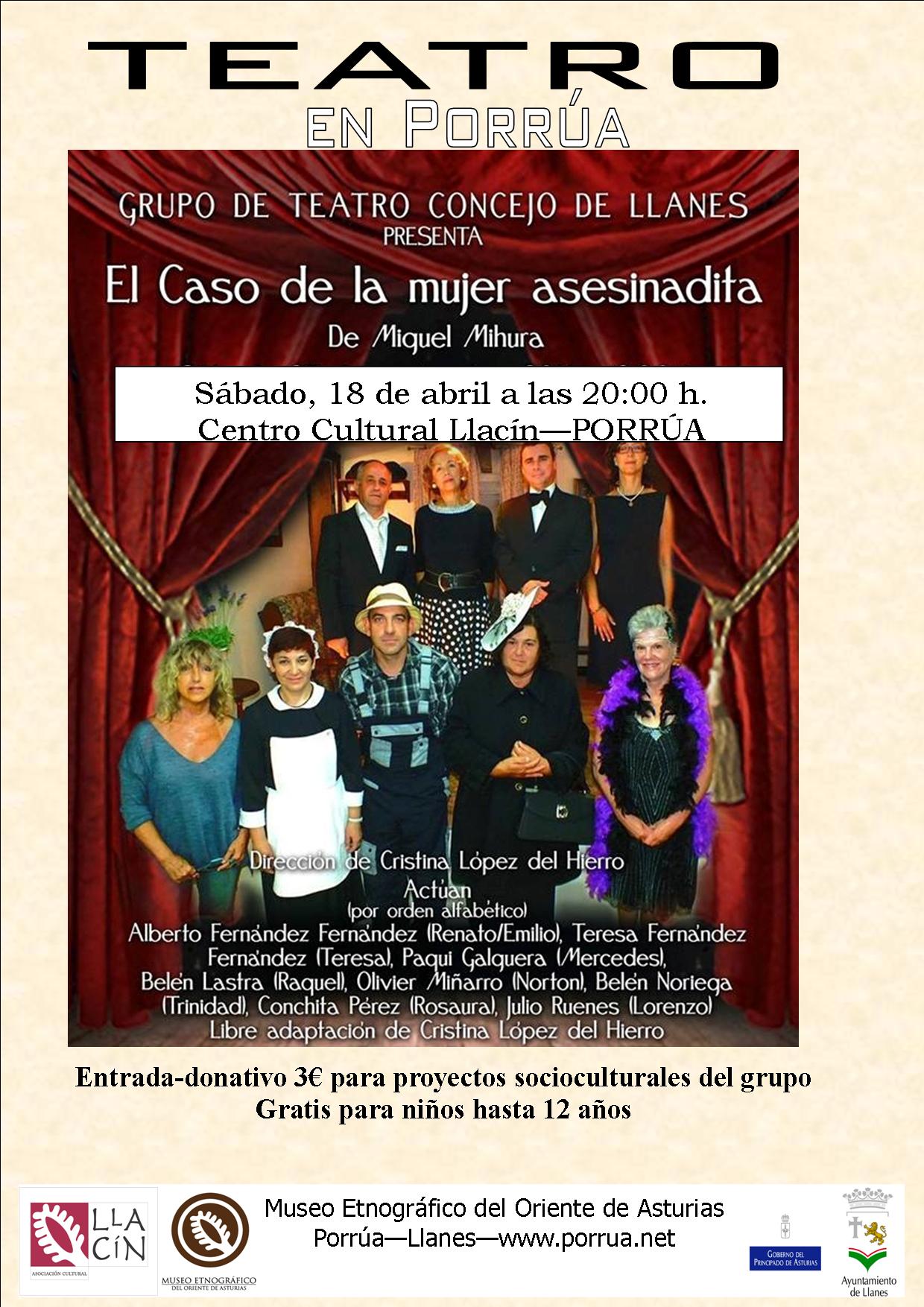 TEATRO : Sábado 18 de abril a las 20:00h.