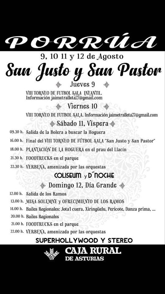 cartel fiestas san justo y pastor 2018